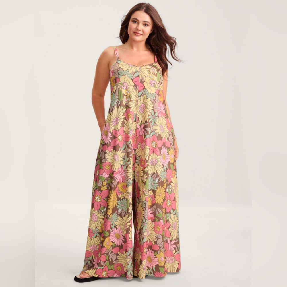 Vivid Groove Stretchy Adjustable Jumpsuit
